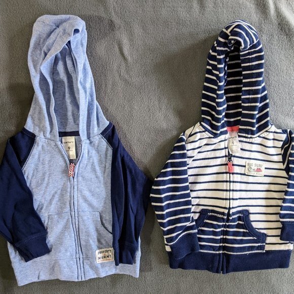 (2) Baby‎ boys Carter's jackets coats lightweight full zip size 9 months - Picture 1 of 2
